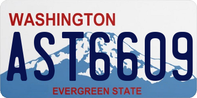 WA license plate AST6609