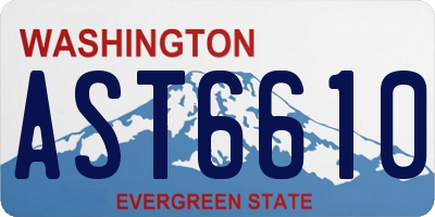 WA license plate AST6610