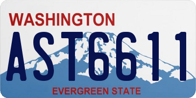 WA license plate AST6611