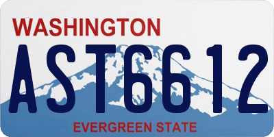 WA license plate AST6612
