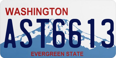 WA license plate AST6613