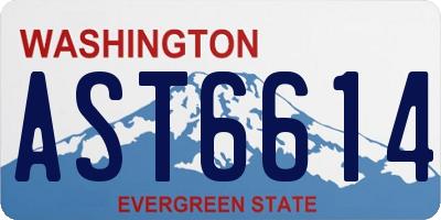 WA license plate AST6614