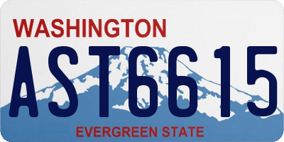 WA license plate AST6615