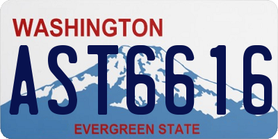 WA license plate AST6616