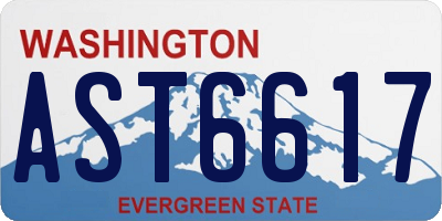WA license plate AST6617