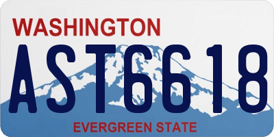 WA license plate AST6618