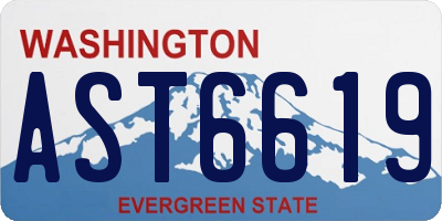WA license plate AST6619
