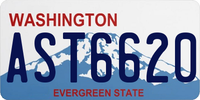 WA license plate AST6620