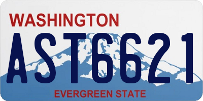 WA license plate AST6621
