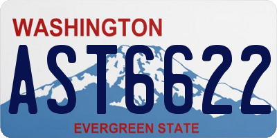 WA license plate AST6622