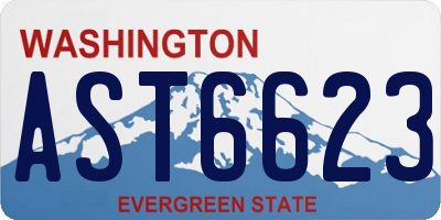 WA license plate AST6623