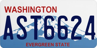 WA license plate AST6624