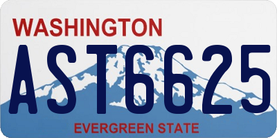 WA license plate AST6625