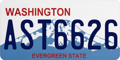 WA license plate AST6626
