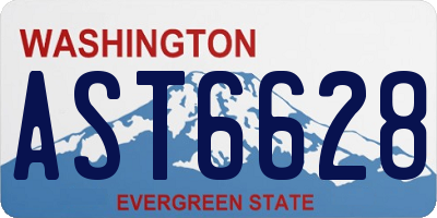 WA license plate AST6628