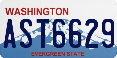 WA license plate AST6629