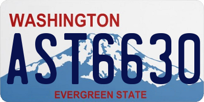 WA license plate AST6630