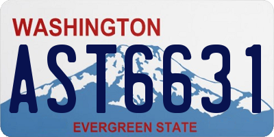 WA license plate AST6631