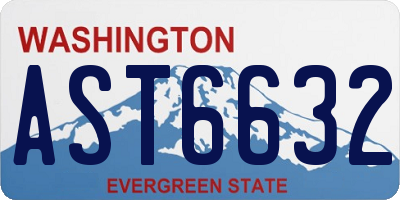 WA license plate AST6632