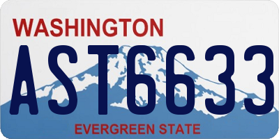WA license plate AST6633