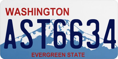 WA license plate AST6634