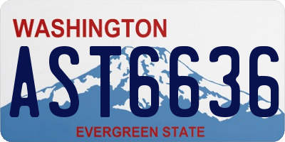 WA license plate AST6636