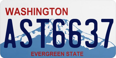 WA license plate AST6637