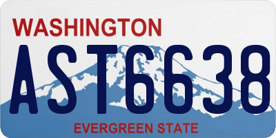 WA license plate AST6638