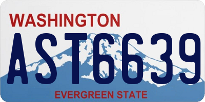 WA license plate AST6639