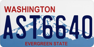 WA license plate AST6640