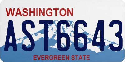 WA license plate AST6643