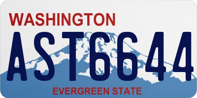 WA license plate AST6644