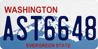 WA license plate AST6648