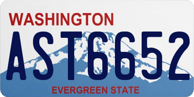 WA license plate AST6652