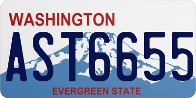 WA license plate AST6655