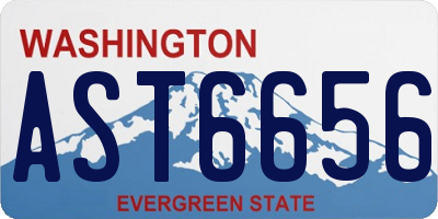 WA license plate AST6656