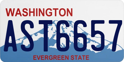 WA license plate AST6657