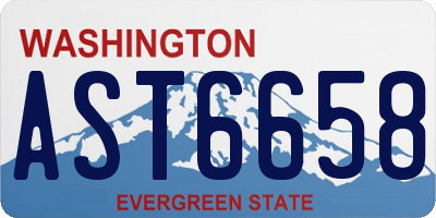 WA license plate AST6658