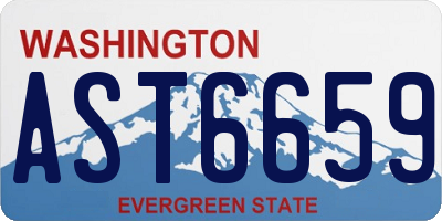 WA license plate AST6659