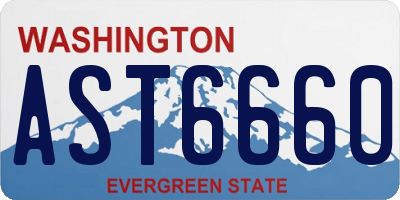 WA license plate AST6660
