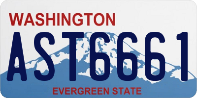 WA license plate AST6661