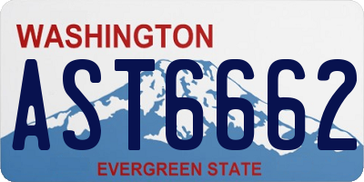 WA license plate AST6662