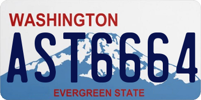 WA license plate AST6664