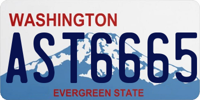 WA license plate AST6665