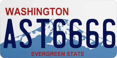 WA license plate AST6666
