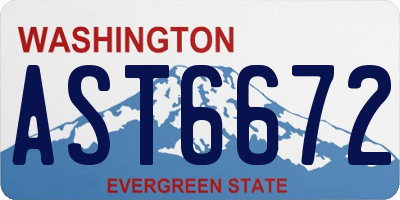 WA license plate AST6672