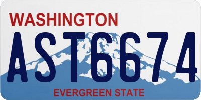 WA license plate AST6674