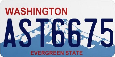 WA license plate AST6675