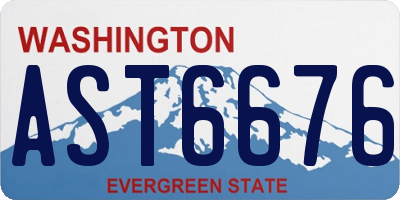 WA license plate AST6676