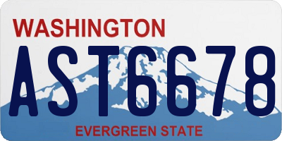 WA license plate AST6678